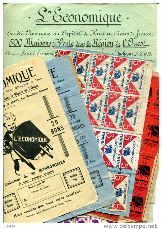 Lot De Collecteurs De Timbres De La Société "L´Economique De Rennes" - Levensmiddelen