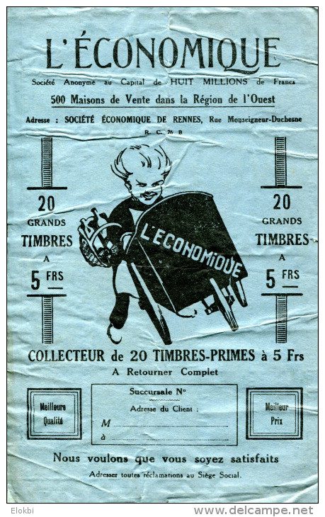 Lot De Collecteurs De Timbres De La Société "L´Economique De Rennes" - Levensmiddelen