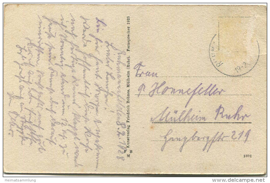 Ratingen - Auermühle - Ausflugsort Im Angertal - Verlag Friedrich Bohnes Mühlheim 1923 Gel. 1928 - Ratingen