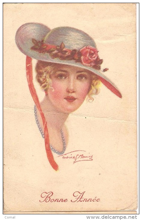 CPA - ILLUSTRATEUR - FREDERICK MANNING - Femme - Bonne Année - - Autres & Non Classés