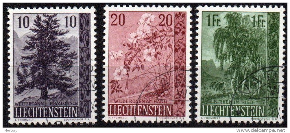 LIECHTENSTEIN - Série Complète Des Arbres Et Arbustes De 1957 Oblitérée TTB - Oblitérés