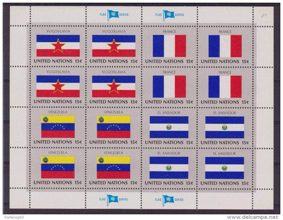 ONU - UNITED NATIONS (NEW YORK) - 1980 - Bandiere 4 Minifogli / FLAGS 4 MINISHEETS MNH - Stamps