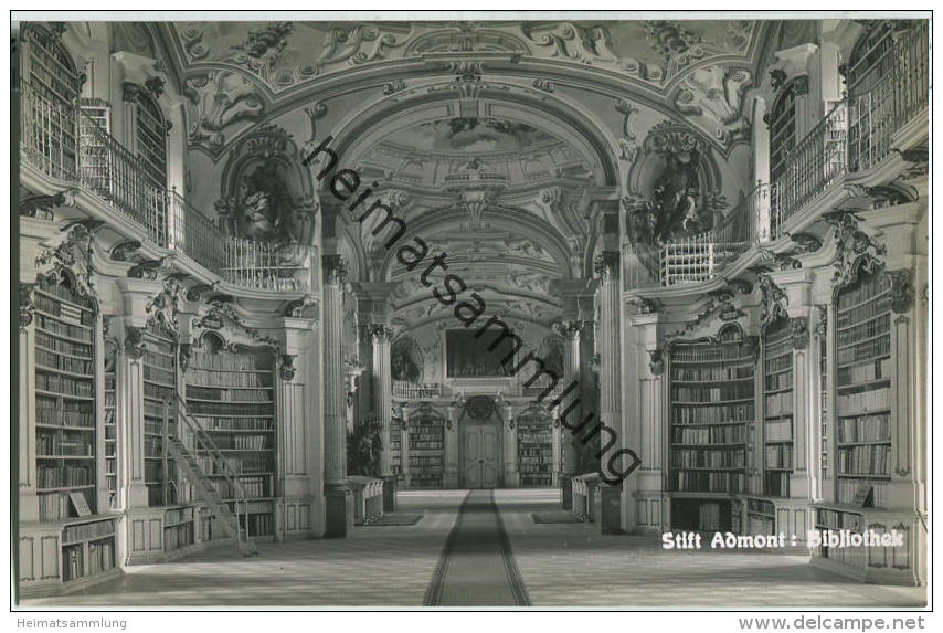 Stift Admont - Bibliothek - Foto-AK 50er Jahre - Admont
