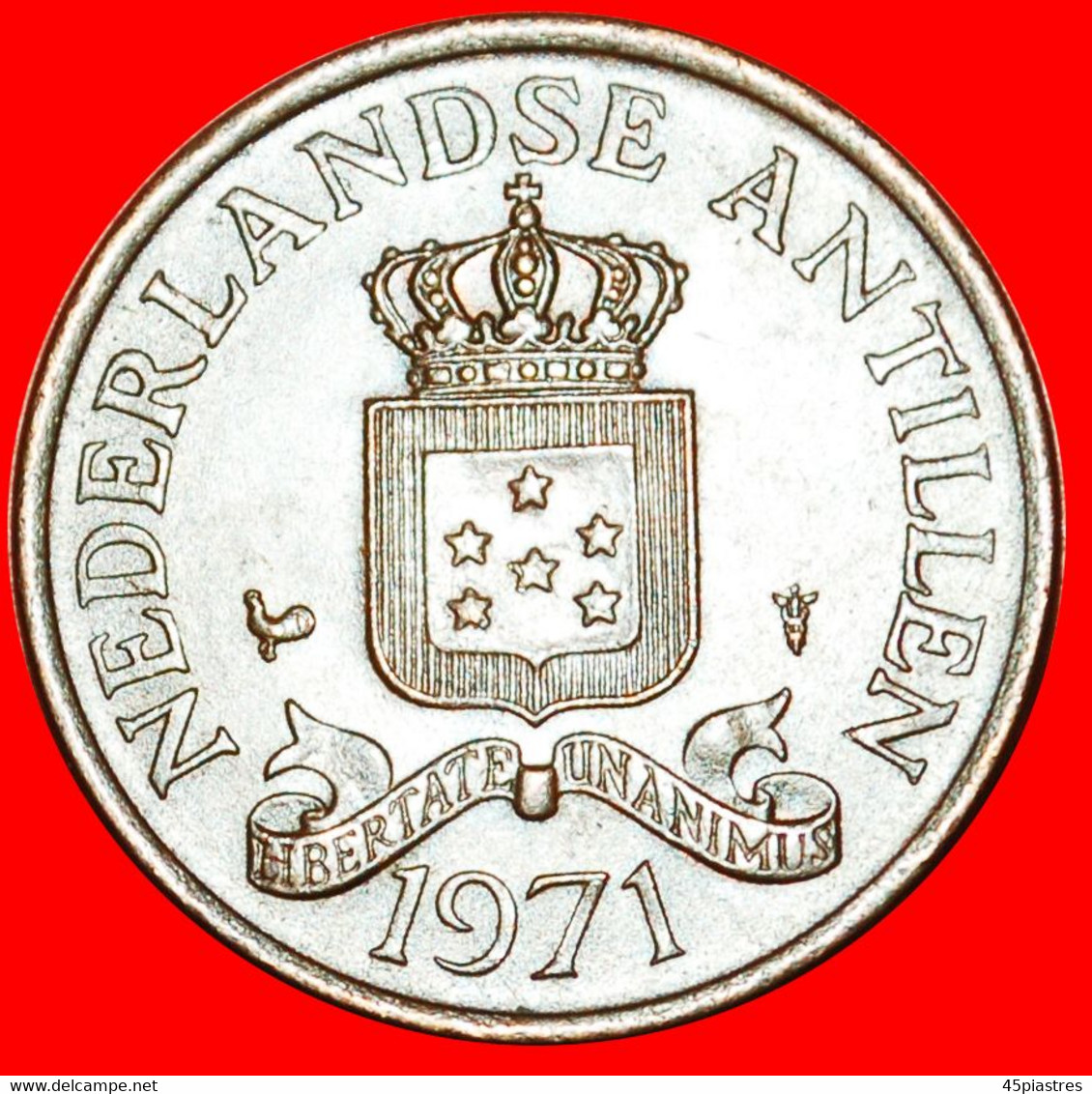 * JULIANA (1948-1980): NETHERLANDS ANTILLES 2 1/2 CENTS 1971! WITH ARUBA! LOW STARTNO RESERVE! - Antilles Néerlandaises