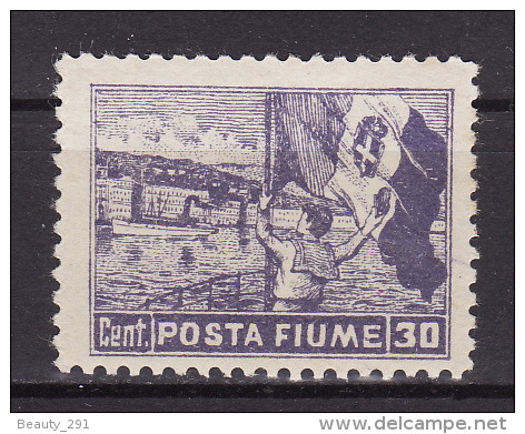 FIUME 1919. Allegorie 30 C, Sass 51, MNH(**):VF - Fiume