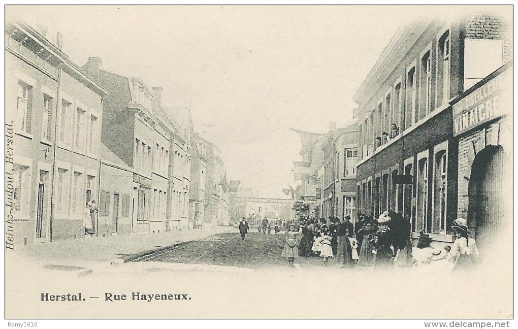 Herstal -  Rue Hayeneux.  Distillerie. Carte Animée.  Heintz-Jadoul. 2 Scans. - Herstal