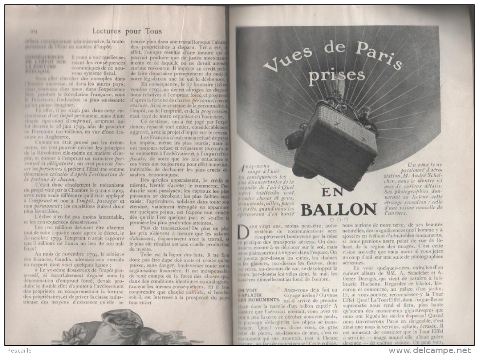 LECTURES POUR TOUS 07 1909 - PRISON BASTILLE - IMPOT - AEROSTATION PARIS - WAGRAM 1809 - BRACONNAGE RIVIERES - TRAINS - - Informations Générales