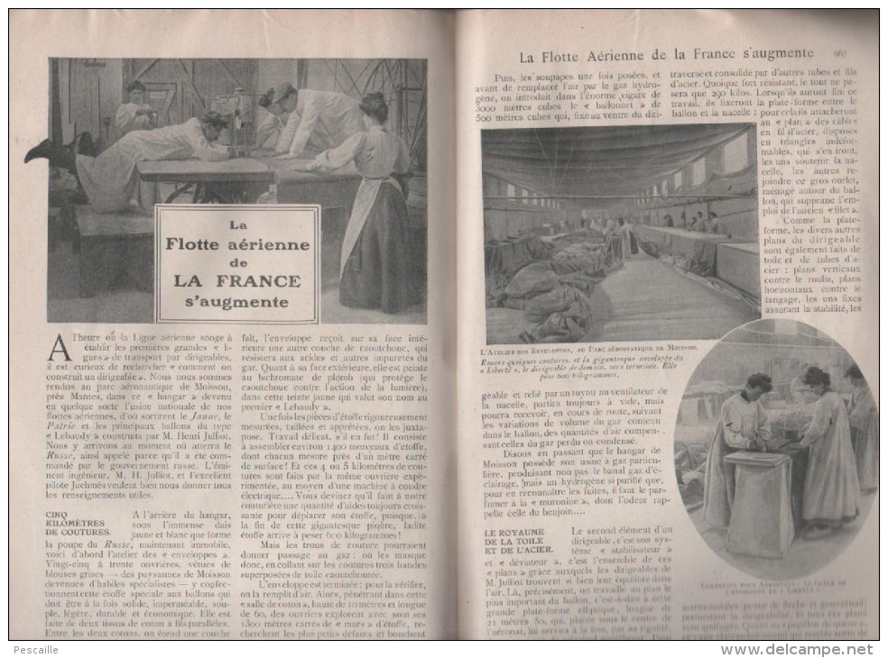 LECTURES POUR TOUS 07 1909 - PRISON BASTILLE - IMPOT - AEROSTATION PARIS - WAGRAM 1809 - BRACONNAGE RIVIERES - TRAINS -