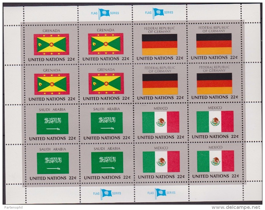 ONU - UNITED NATIONS (NEW YORK) - 1985 - Bandiere 4 Minifogli / FLAGS 4 MINISHEETS MNH - Stamps