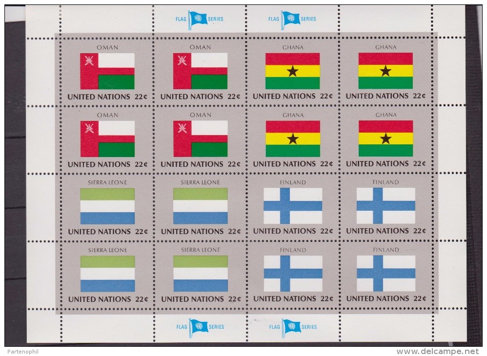 ONU - UNITED NATIONS (NEW YORK) - 1985 - Bandiere 4 Minifogli / FLAGS 4 MINISHEETS MNH - Stamps