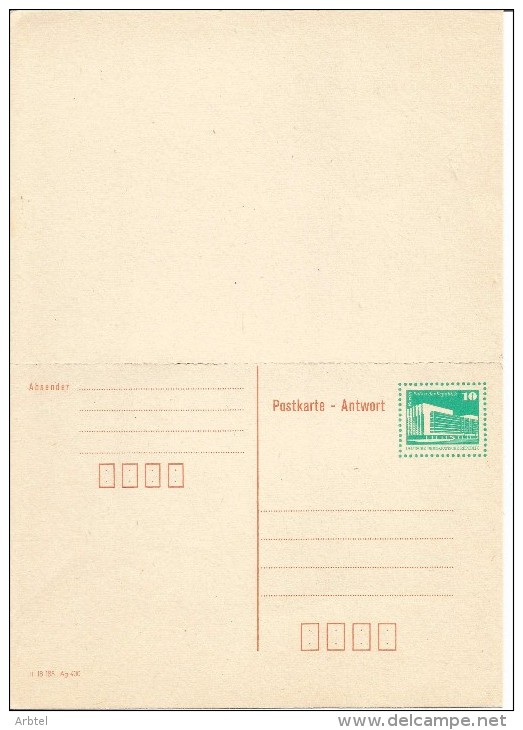 ALEMANIA DDR ENTERO POSTAL DOBLE - Otros & Sin Clasificación