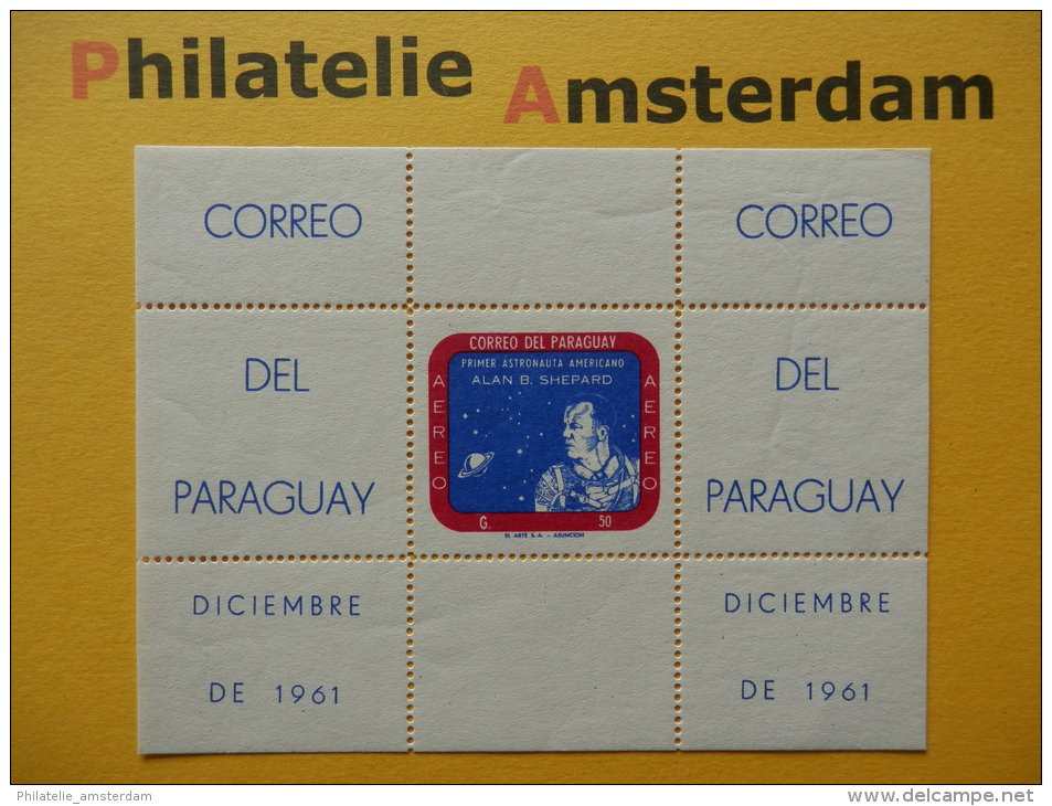 Paraguay 1961, ALAN B. SHEPARD / SPACE RAUMFAHRT ESPACE: Mi 978, Bl. 12, ** - Zuid-Amerika