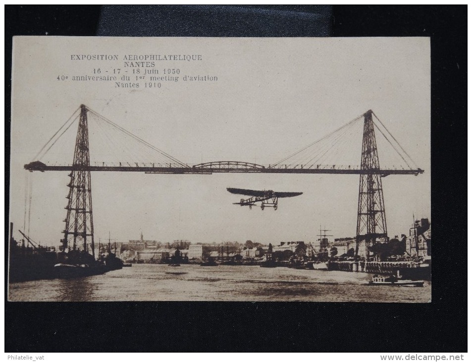 FRANCE -Vignette De Nantes En 1950 - 40éme Anniversaire Du 1er Meeting Sur Cp - à Voir - Lot P9946 - Aviation