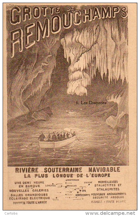 Belgique Grotte De REMOUCHAMP Carte De Publicité - Amel