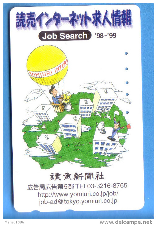 Japan Japon Telefonkarte Télécarte Phonecard Telefoonkaart Ballon Balloon Satellitenschüssel - Sport