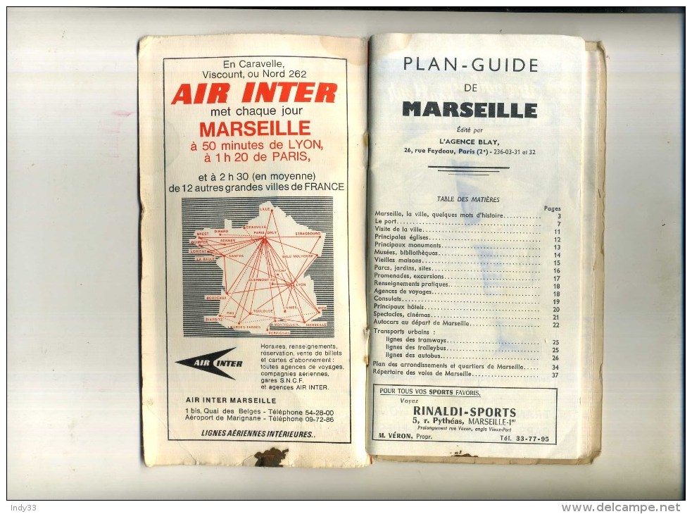 - FRANCE . MARSEILLE . PLAN GUIDE  BLAY . - Turismo