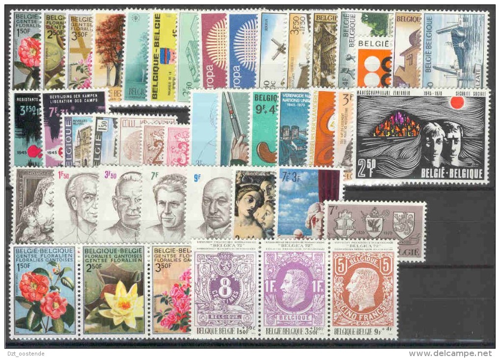 BELGIE 1970 Xx VOLLEDIG JAAR / L'ANNEE COMPLETE COB . 1532/1566 - 47 W/V  + 2  BL + 5 B/C - COTE: 58.50 EURO AAN POSTPRI - Full Years