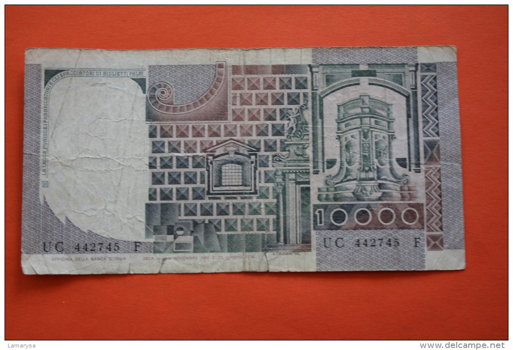 1976 ITALIE BILLET DE BANQUE BANK-BILLBANCA D'ITALIA  BANCONOTA 10 000 DECIMILA LIRA VENDUTA IN LO STATO - 10 000 Liras