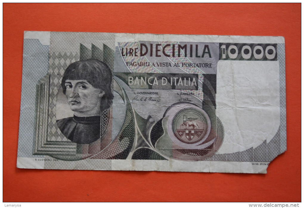 1976 ITALIE BILLET DE BANQUE BANK-BILLBANCA D'ITALIA  BANCONOTA 10 000 DECIMILA  LIRA VENDUTA IN LO STATO - 10 000 Liras