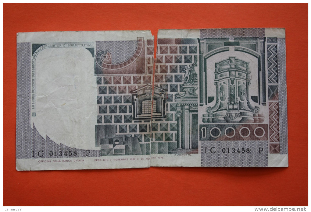 1976 ITALIE BILLET DE BANQUE BANK-BILLBANCA D'ITALIA  BANCONOTA 10 000 DECIMILA  LIRAVENDUTA IN LO STATO - 10 000 Lire