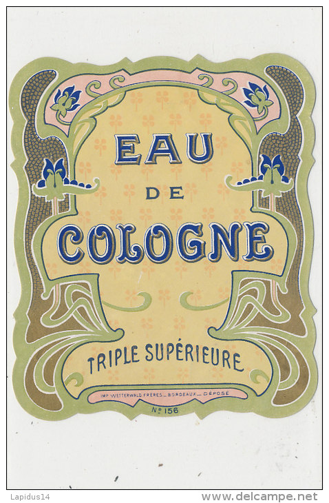 EP 07 / ETIQUETTE PARFUMS  EAU DE COLOGNE   (dimension : 10,70 Cm X 9,00 Cm ) - Labels