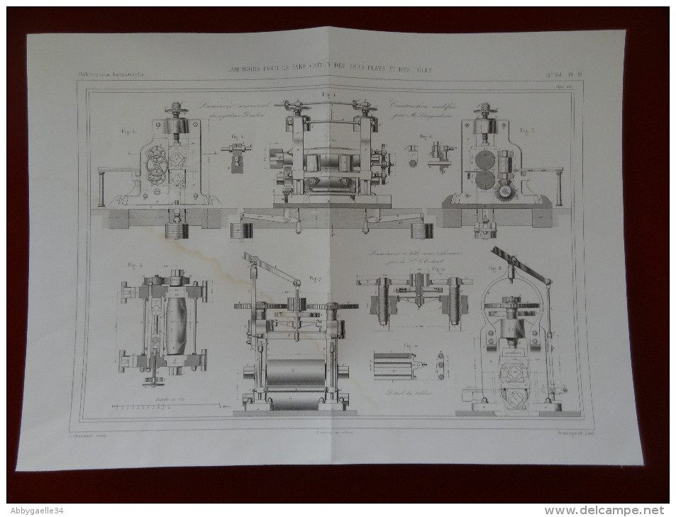 LAMINOIRS POUR LA FABRICATION DES FERS PLATS ET DES TOLES (Dealen, Langeheim, Sté Cockerill) Publication Industrielle - Machines