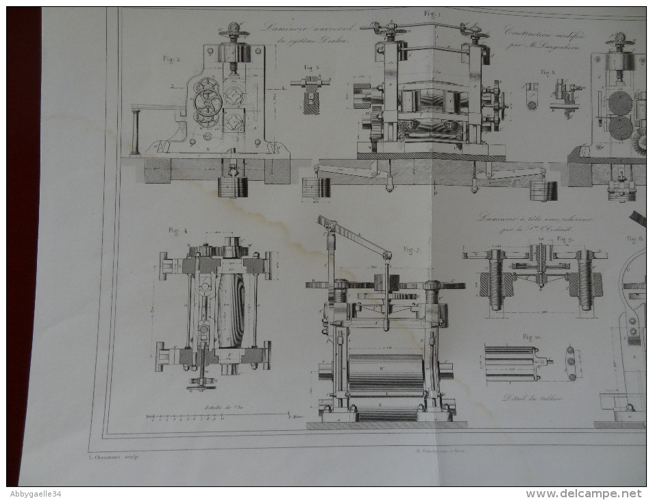 LAMINOIRS POUR LA FABRICATION DES FERS PLATS ET DES TOLES (Dealen, Langeheim, Sté Cockerill) Publication Industrielle - Machines