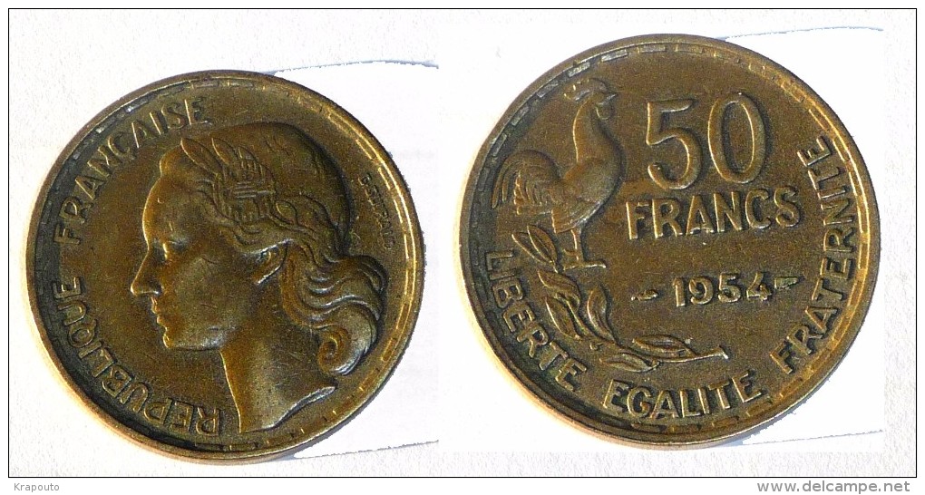 France - 50 Francs 1954  Guiraud  Sans B  KM#918.1 - Autres & Non Classés