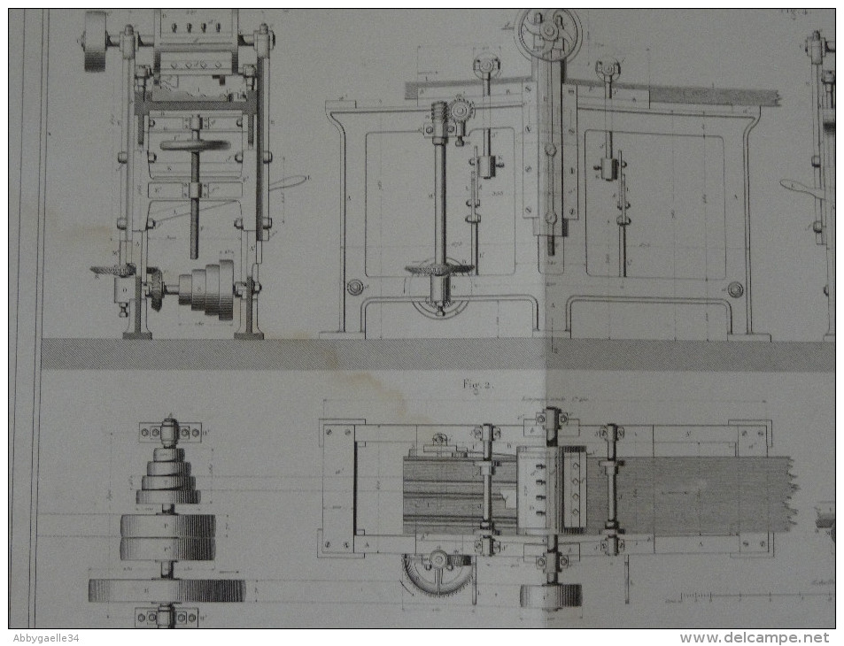 TRAVAIL DU BOIS _ MACHINE A POUSSER LES MOULURES DROITES, PAR MM. BERNUER AINE ET F. ARBEY Publication Industrielle - Macchine