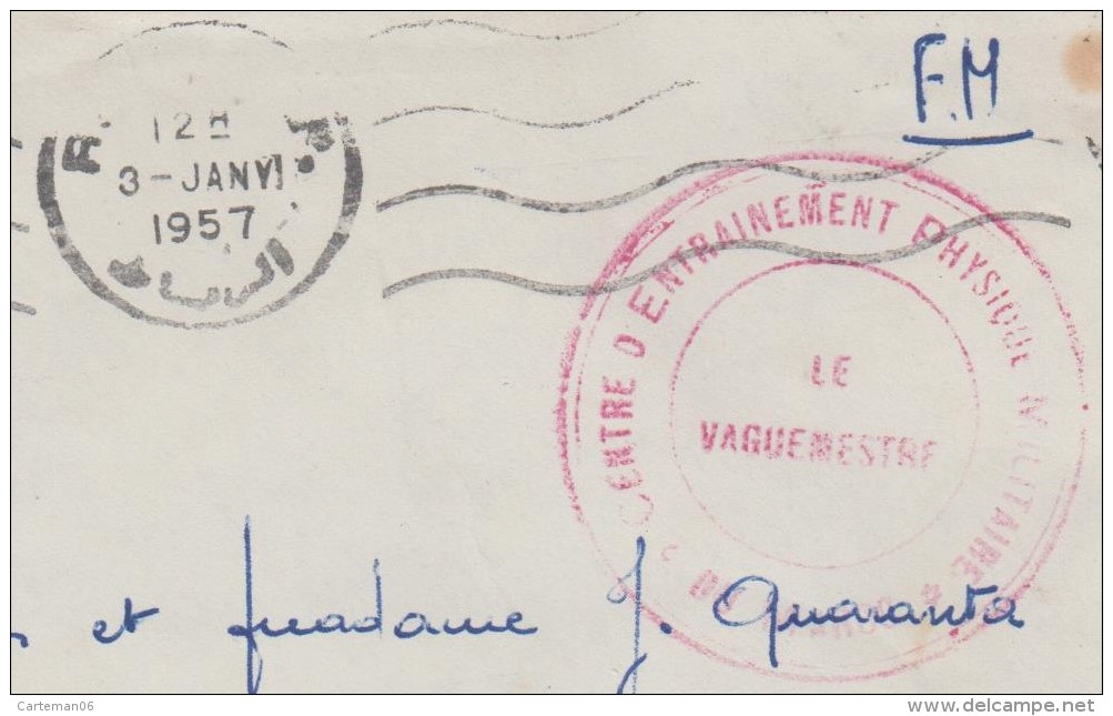 Cachet Sur Lettre Du Maroc - Centre D'entrainement Physique Militaire Du Maroc (Rabat) - 1957 - Morocco (1956-...)