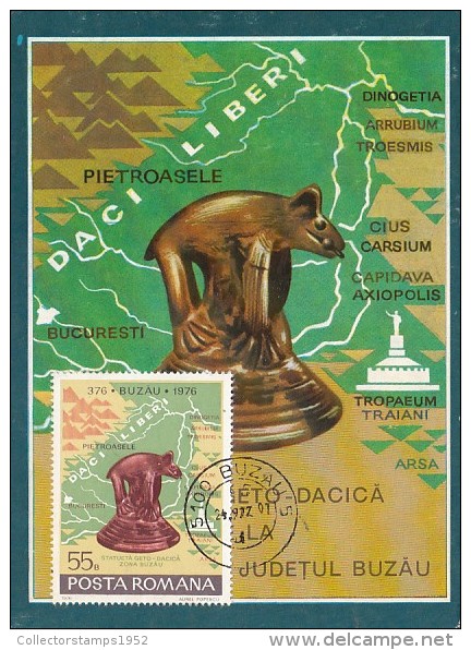 28332- ARCHAEOLOGY, DACIAN STATUETTE, MAXIMUM CARD, 1972, ROMANIA - Archaeology