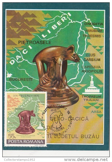 28333- ARCHAEOLOGY, DACIAN STATUETTE, MAXIMUM CARD, 1972, ROMANIA - Archäologie