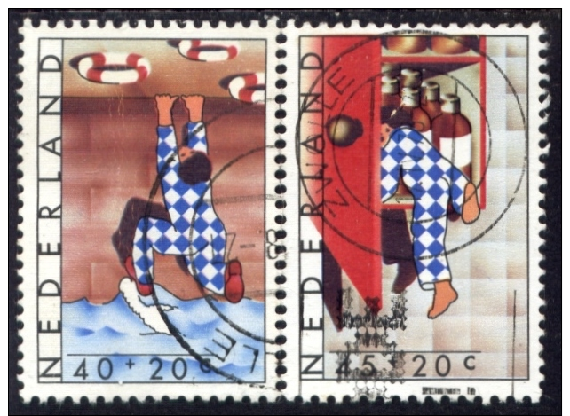 Nederland 1977, Netherlands, Niederlande, Pays-Bas, Child, NVPH 1146, 1147, YT 1080, 1081, Mi 1109, 1110, Sc B539, B540 - Gebruikt