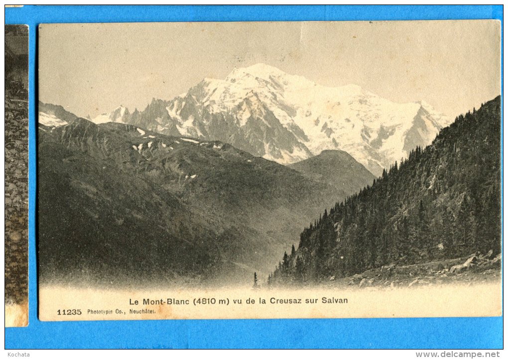 GGE165, Le Mont - Blanc Vu De La Creusaz Sur Salvan, 11235, Circulée 1916 - Salvan