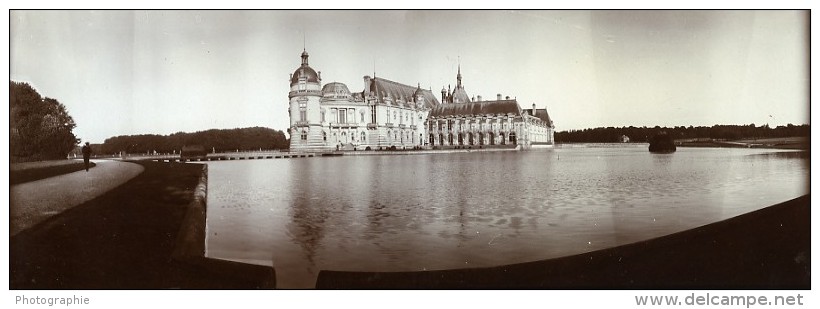 France Chantilly Chateau Ancienne Photo Instantanée Panorama 1913 - Other & Unclassified