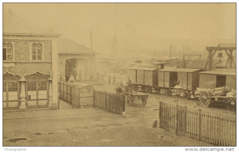 France Train Station De Chemin De Fer Ancienne Photo Anonyme 1870 - Trains