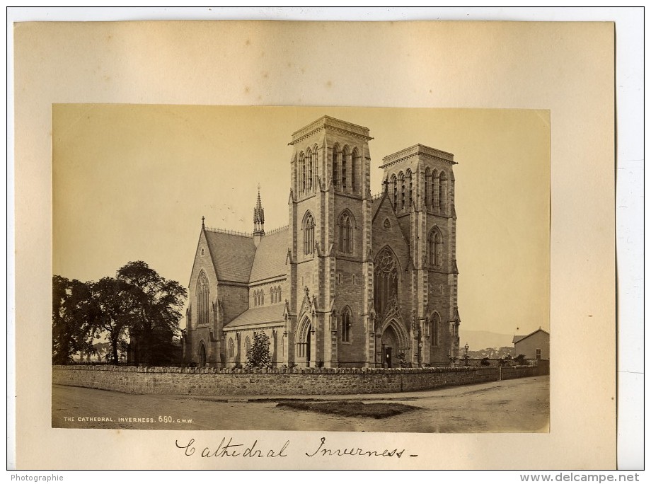 Ecosse Cathedrale D Inverness Ancienne Photo Albumine Wilson GWW 1875 - Old (before 1900)