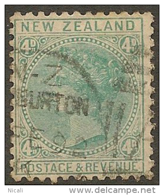 NZ 1882 4d Blue-green SSF SG 199 U #OI174 - Gebruikt