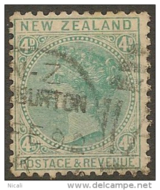 NZ 1882 4d Blue-green SSF SG 199 U #OI174 - Usados