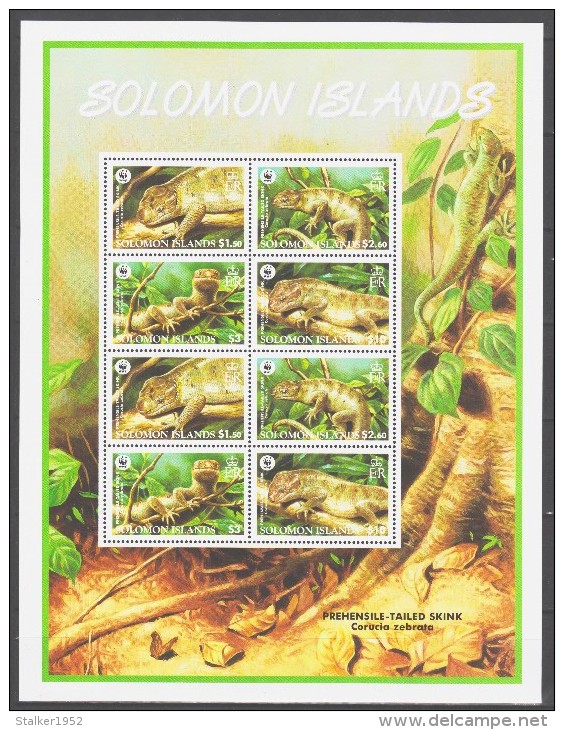 Solomon Islands 2005 Salomoninseln Mi 1282-1285klb Worldwide Conservation: Skink **/ MNH - Unused Stamps