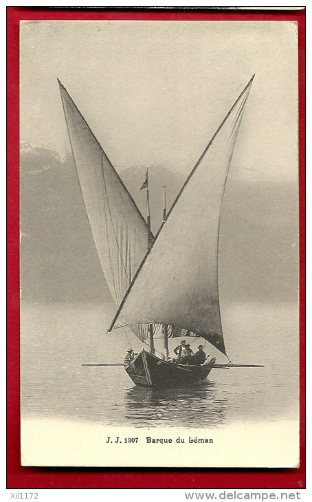 HAA-23  Barque Du Léman. Voile, Animé. Cachet 1911 - Sailing