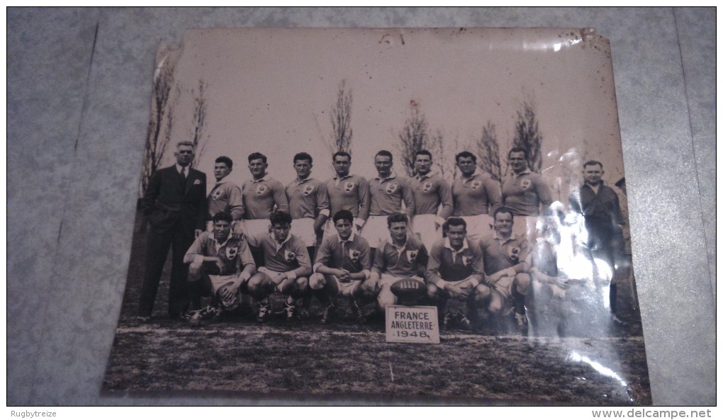 1260 - Photo 24x30,5 Equipe De France Rugby XV Tournoi V Nations 1948 Colombes Contre Angleterre England Union - Rugby