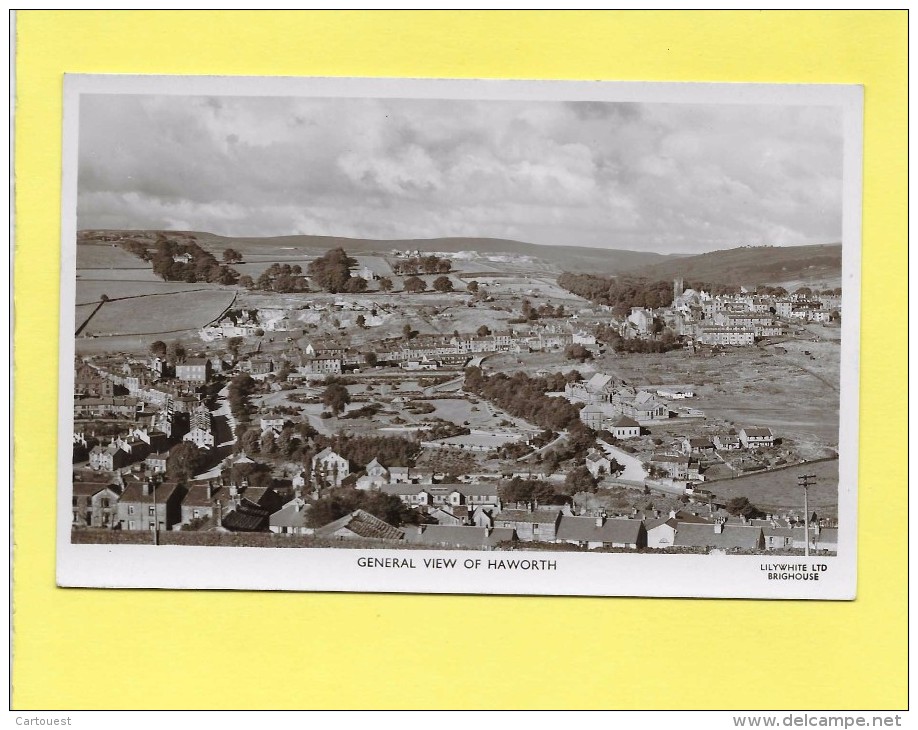 Vintage Postcard GENERAL VIEW OF HAWORTH Top REAL PHOTO Postcard - Autres & Non Classés