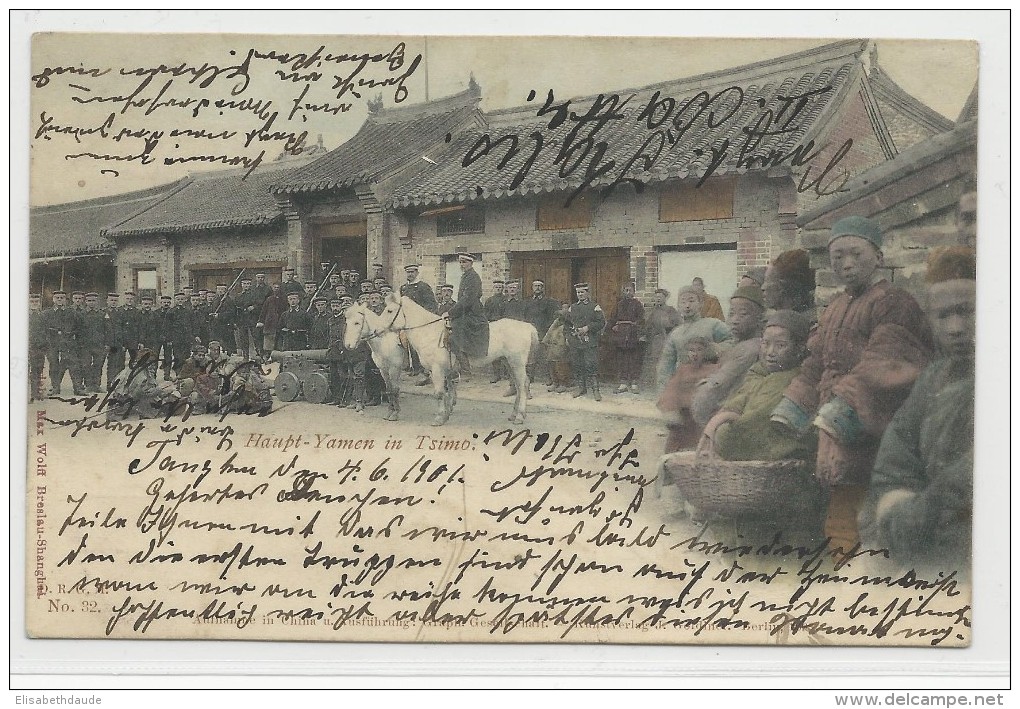 1901 -  CHINE - RARE CARTE De TOGKU Pour OSTHEIM (ALSACE) - China (offices)