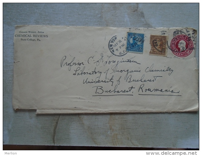 USA New York  To Bucuresti  - Chemica Reviews  Ca 1920's  D131964 - Covers & Documents