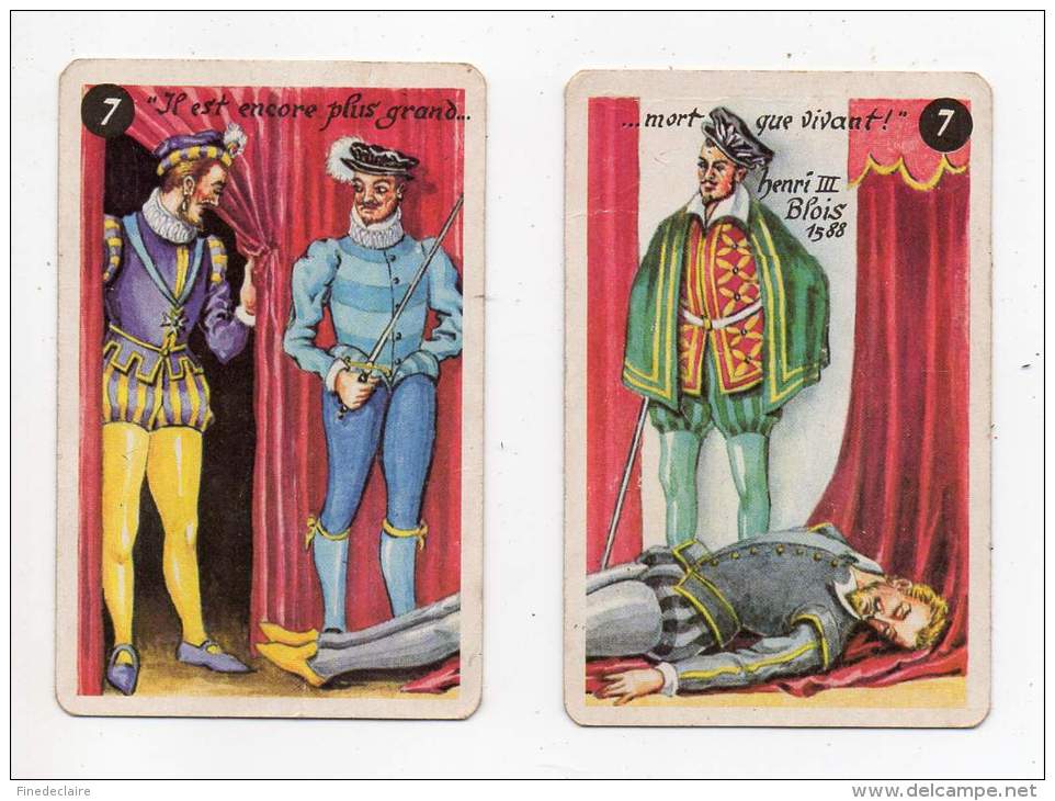 2 Cartes à Jouer - Il Est Encore Plus Grand Mort Que Vivant - Henri III, Blois - 1588 - N°7 - Autres & Non Classés