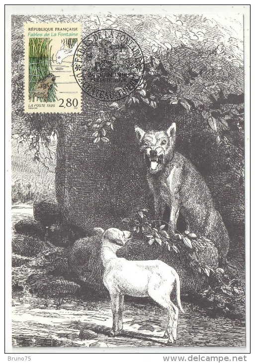 CM - Carte Maximum Card - 1995 - Fables De La Fontaine - Le Loup Et L'Agneau - 1990-1999