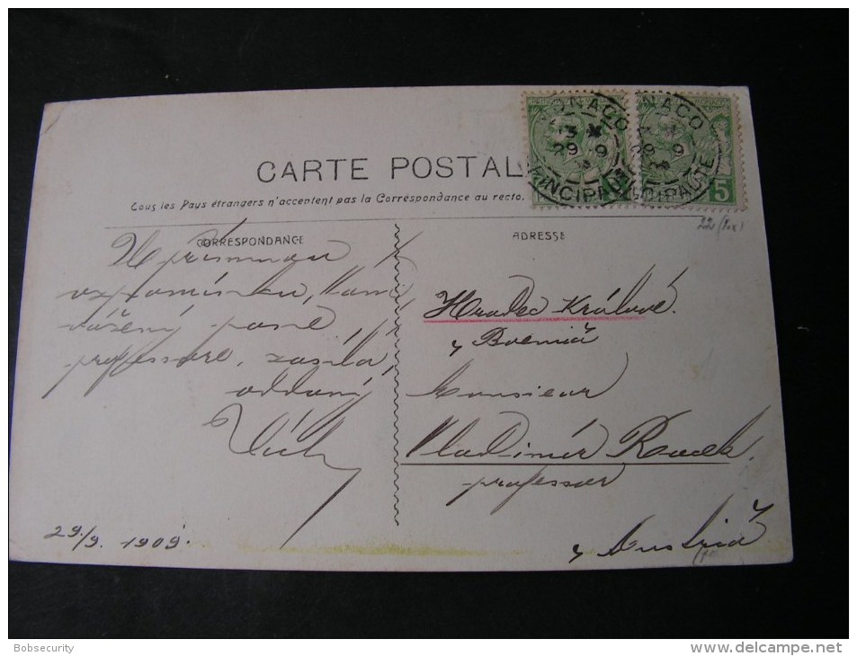 ==  Monaco Karte   1909 - Monte-Carlo