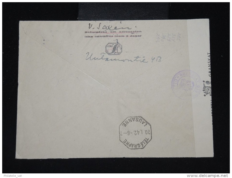 FINLANDE - Env. En Express Et Par Avion  Pour La Suisse En 1942 - Controle Postal- Cad "Télégraphe Lausanne" - Lot P9983 - Covers & Documents