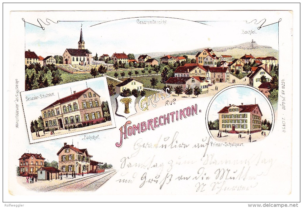 AK ZH Hombrechtikon Gruss Aus Litho H.G.&C° #10254 Ges. 2.7.1908 - Hombrechtikon